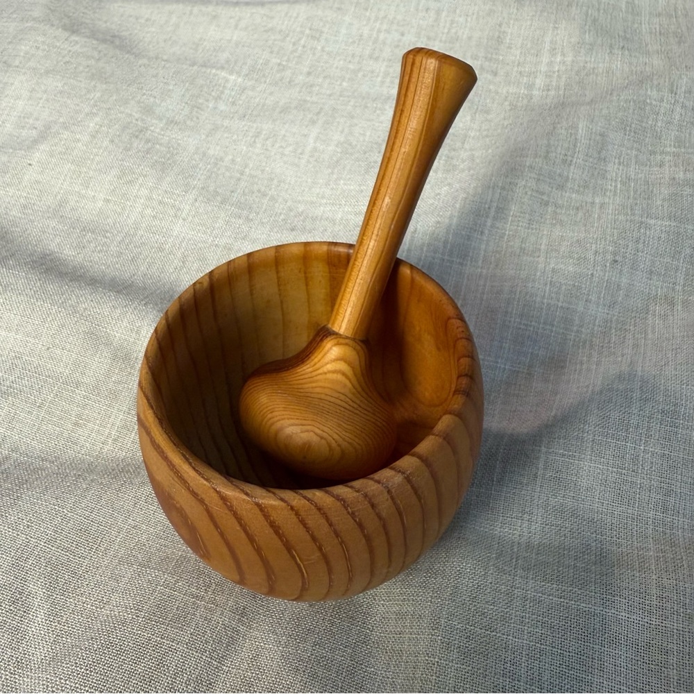 Brown Wooden Mortar and Pestle, Portugal - Picture 1 of 7
